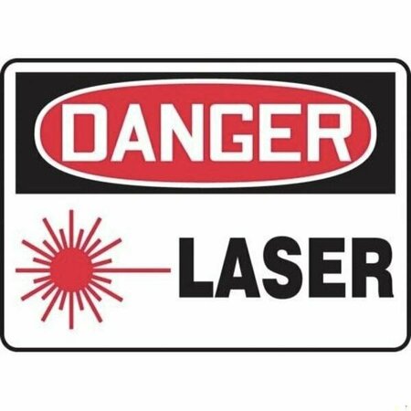 ACCUFORM OSHA DANGER Safety Sign LASER 10 in x MRAD103XL